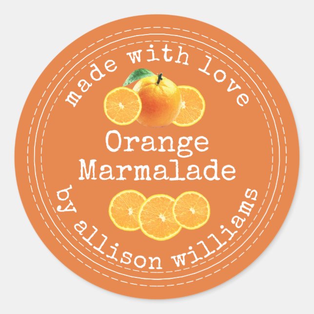 Sticker Rond Marmelade d'orange maison rustique (Devant)