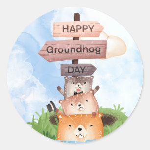 Sticker Rond Marmotte