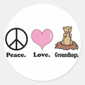 Sticker Rond marmotte de l'amour de la paix