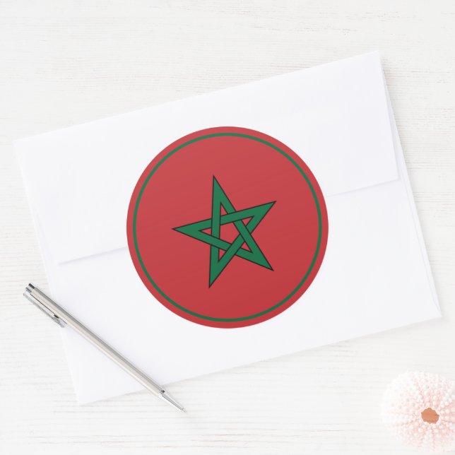 Sticker Rond maroc classique collant rond (Enveloppe)