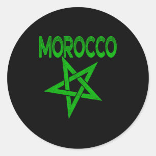 Sticker Rond Maroc Vintage J'aime Maroc Carte Maroc Football