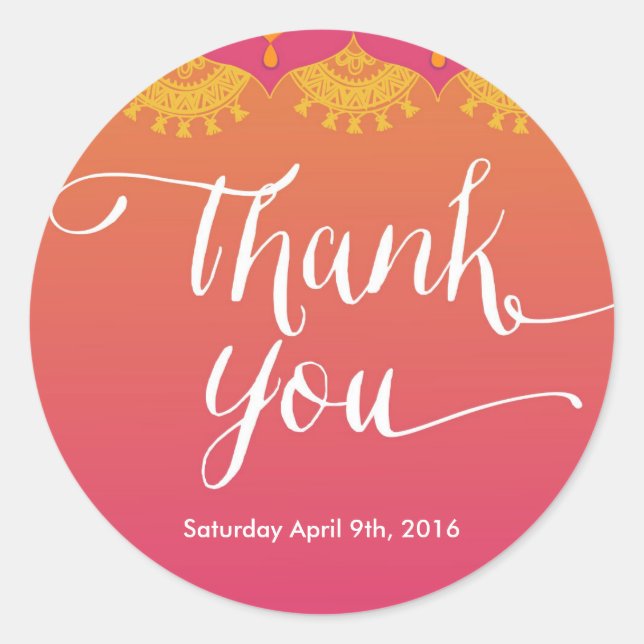 Sticker Rond Marocaine - Balise Inspiration indienne (Devant)