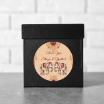 Sticker Rond Maroon beige mariage indien éléphants favoriser<br><div class="desc">Maroon beige mariage indien éléphants vintage frontière mariage faveur autocollant modèle. Classique traditionnel hindoue mariage merci pour les autocollants</div>