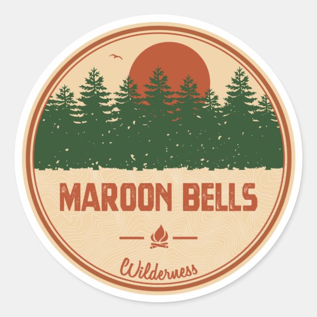 Sticker Rond Maroon Bells Wilderness (Devant)
