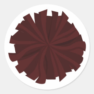 Sticker Rond Maroon Pom-pom girl Pom Pom