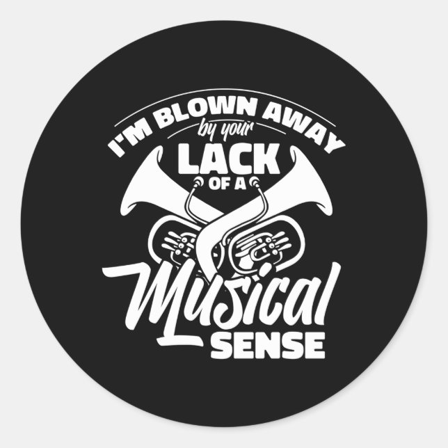 Sticker Rond Marquage musicien Tubist Tuba (Devant)