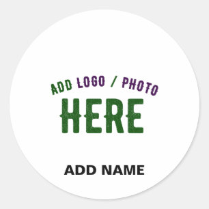 STICKER ROND MARQUE BLANCHE MODERNE ET PERSONNALISABLE VÉRIFIÉE