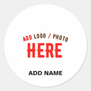 STICKER ROND MARQUE BLANCHE MODERNE ET PERSONNALISABLE VÉRIFIÉE
