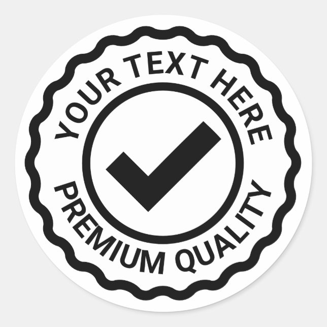 Sticker Rond Marque de contrôle qualité de qualité supérieure a (Devant)