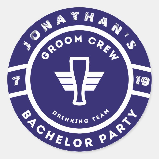 Sticker Rond Marque de la Bachelor Party de brasserie Bleue de  (Devant)