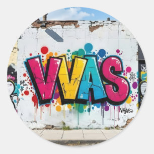 Sticker Rond Marque de l'atelier – Classique d'art graffiti vib
