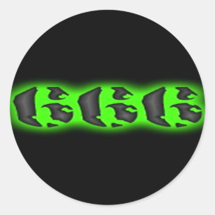 Sticker Rond Marque maléfique de la bête   Halloween 666