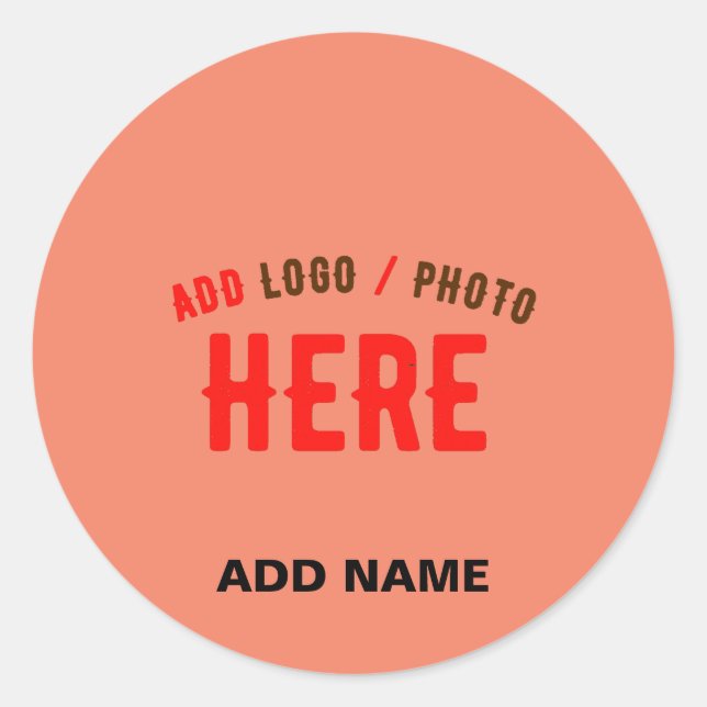 STICKER ROND MARQUE MODERNE MODERNE CORAL ORANGE VÉRIFIÉE (Devant)