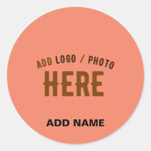 STICKER ROND MARQUE MODERNE MODERNE CORAL ORANGE VÉRIFIÉE