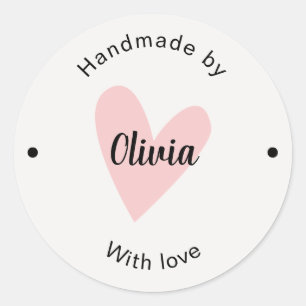 Sticker Rond Marque personnalisée simple beige mignon