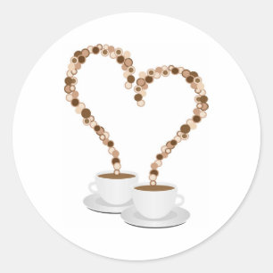 Sticker Rond Marques rondes " café du matin "