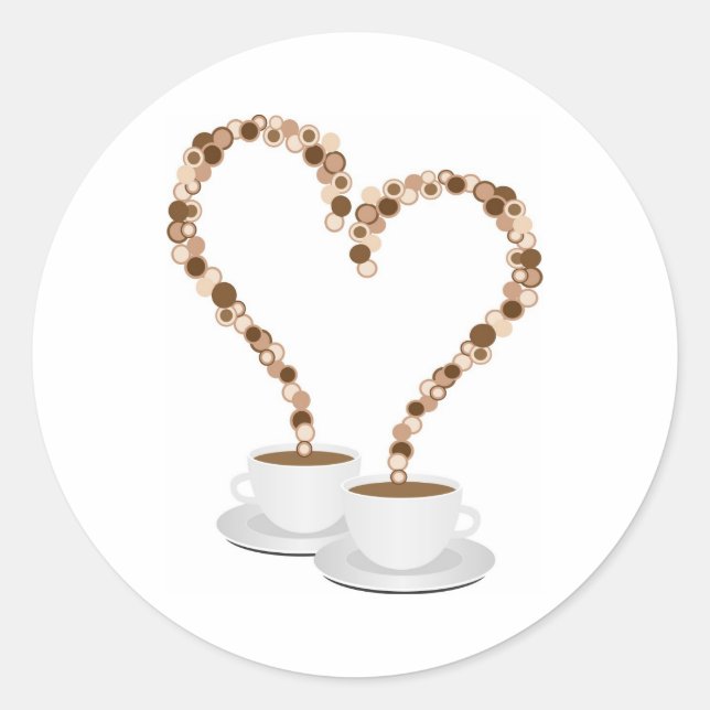 Sticker Rond Marques rondes " café du matin " (Devant)