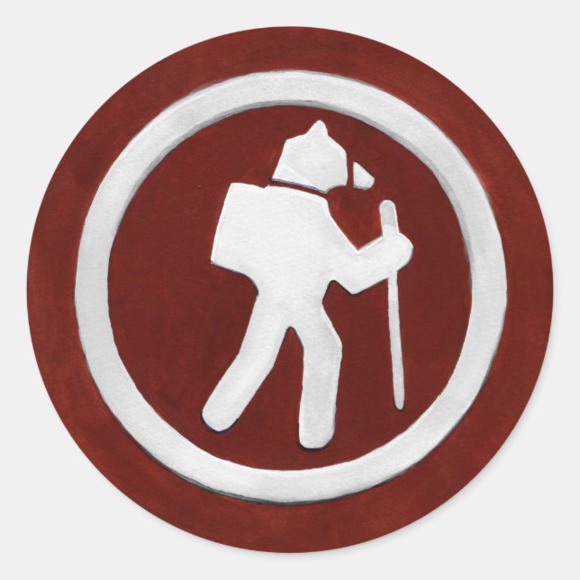 Sticker Rond Marqueur de sentier de l'ours (Devant)