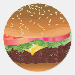 Sticker Rond Marqueurs de hamburger