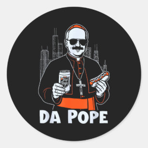 Sticker Rond Marraine de Chicago Pe Leo Xiv Da Pe New Pe Tribut