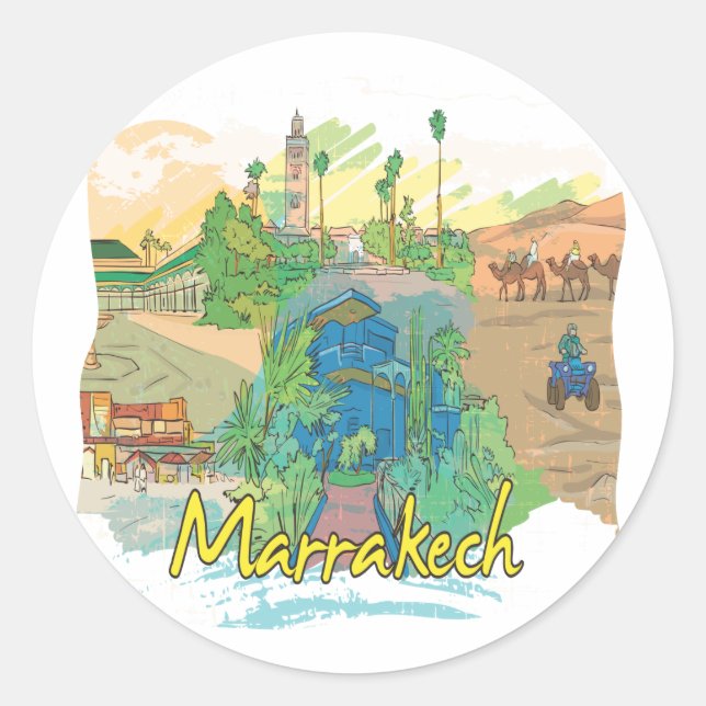 Sticker Rond Marrakech (Devant)