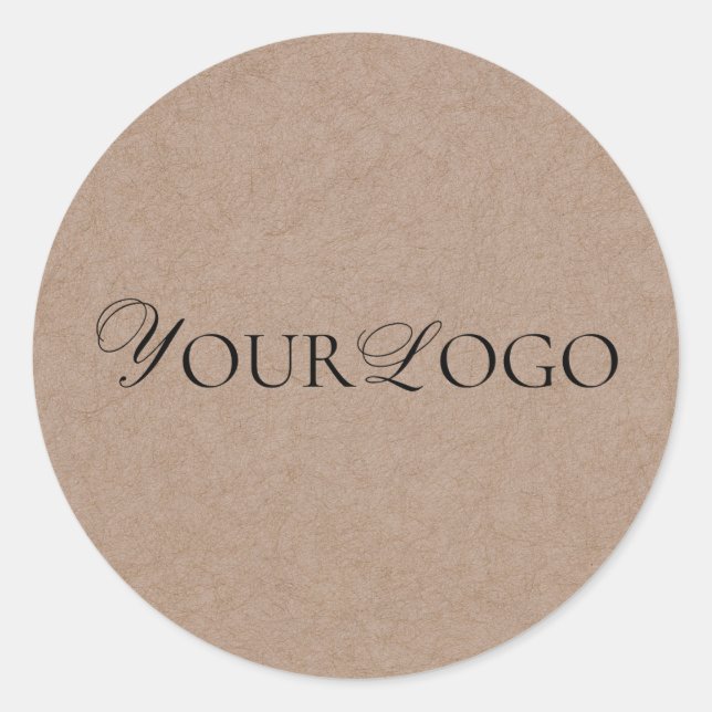 Sticker Rond Marron Terreux Kraft & Logo de l'entreprise person (Devant)