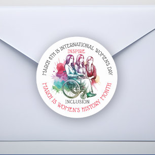 Sticker Rond Mars est le Mois de l'histoire des femmes Inspirer