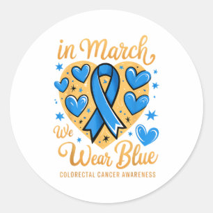Sticker Rond Mars, nous portons le bleu pour la sensibilisation