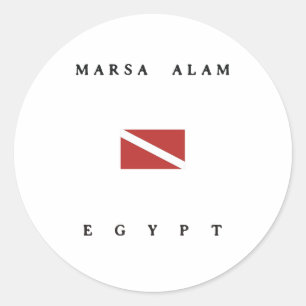 Sticker Rond Marsa Alam Egypt Drapeau de plongée