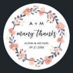 Sticker Rond Marsala de Bourgogne Floral Wreath Wedding Favor<br><div class="desc">Burgundy Marsala Floral Wreath Wedding Favor Sticker</div>
