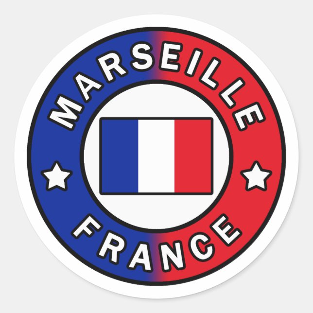 Sticker Rond Marseille France (Devant)