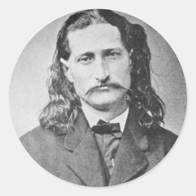 Sticker Rond Marshal Wild Bill Hickok Old West Gunfighter (Devant)