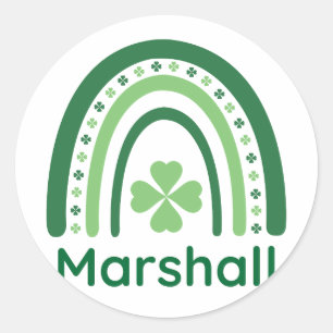 Sticker Rond Marshall Nom Clover Bohème Arc-en-ciel