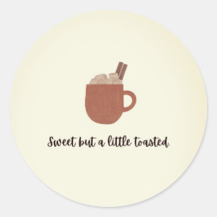 Sticker Rond Marshmallow de Thanksgiving drôle citation sweat -