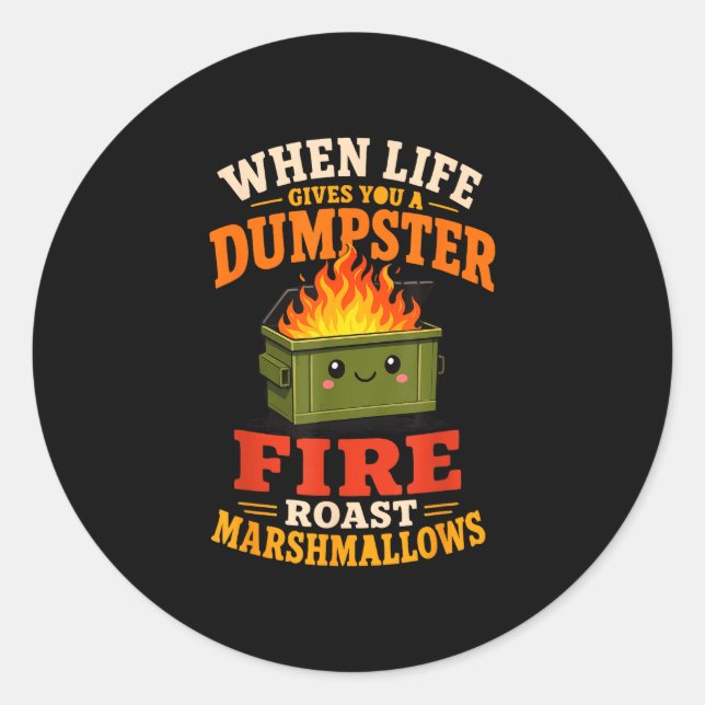 Sticker Rond Marshmallow drôle  (Devant)