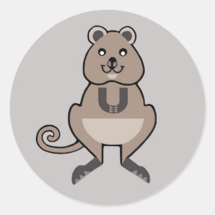 Sticker Rond Marsupial -Cute Aussie - QUOKKA - Conservation -