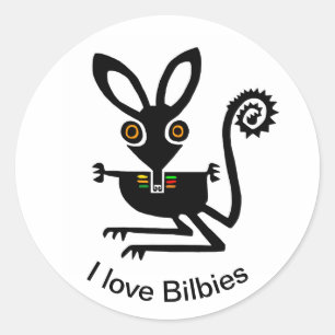 Sticker Rond Marsupial - J'aime BILBIES - Faune - Nature