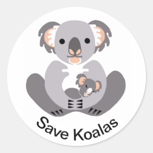 Sticker Rond Marsupial - Sauvez KOALAS - Australie - Nature