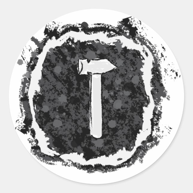 Sticker Rond Marteau argenté (Devant)