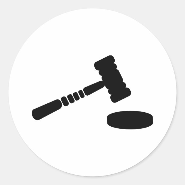 Sticker Rond Marteau de juge (Devant)