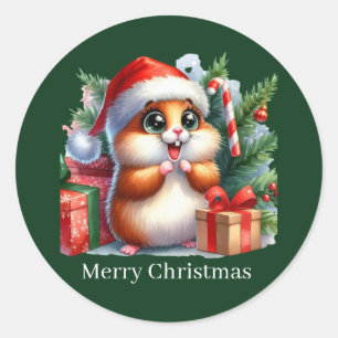 Sticker Rond Marteau de Noël joyeux personnalisable