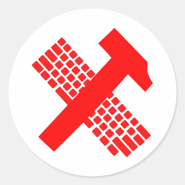 Sticker Rond Marteau et clavier (Devant)