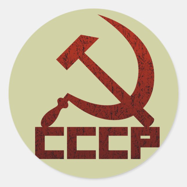 Sticker Rond Marteau et faucille CCCP (Devant)