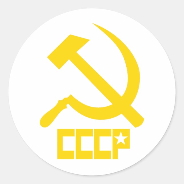 Sticker Rond Marteau et faucille de CCCP (Devant)
