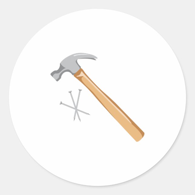 Sticker Rond Marteau et ongles (Devant)