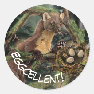 Sticker Rond Marten européen