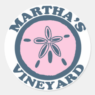Sticker Rond Martha's Vineyard "Sand Dollar" Design.
