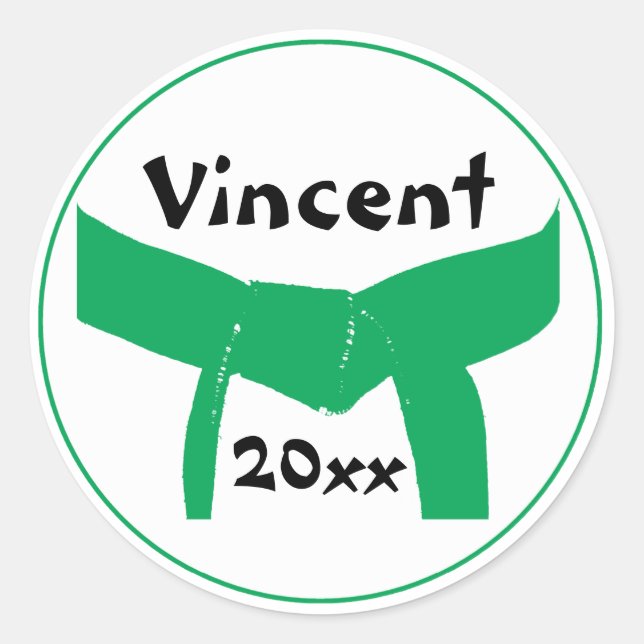 Sticker Rond Martial Arts Green Belt (Devant)