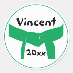 Sticker Rond Martial Arts Green Belt