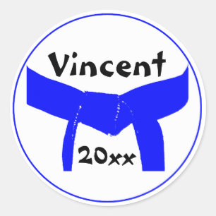 Sticker Rond Martial Arts Light Ceinture Bleue